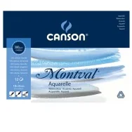 Blocco Collato Montval Aquarelle Canson - 18x25 cm - 300 g - 12 Fogli - 200807317 (Bianco Conf. 10)