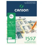 Blocco Collato 1557 Canson - A4 - 180 g - 30 Fogli - 204127414 (Bianco Conf. 5)