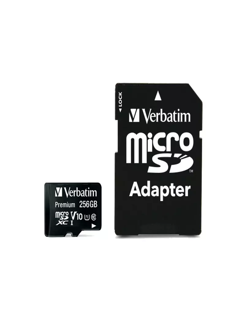 Micro SDXC Verbatim - con Adattatore - 256 GB - 44087