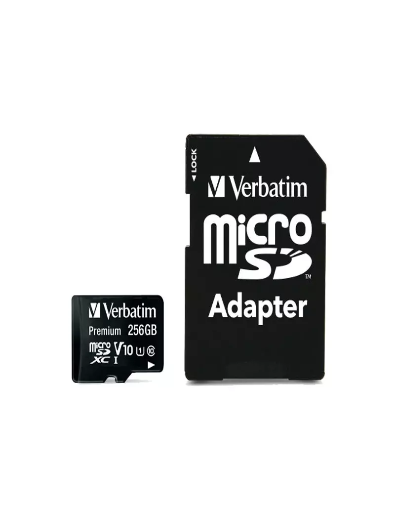 Micro SDXC Verbatim - con Adattatore - 256 GB - 44087 Micro SDXC Verbatim - con Adattatore - 256 GB - 44087