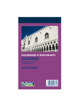 Blocco Comande Data Ufficio - 25 Copie Autoricalcanti - 16,8x10 cm - DU161870000 (Conf. 10)
