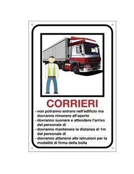 Cartello di Segnalazione - Personalizzabile per Corrieri - 200x300 mm - 35333 (Bianco)