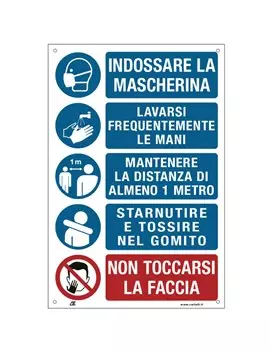 Cartello di Segnalazione - Disposizioni Igieniche Generali - 200x300 mm - 35333 (Bianco)