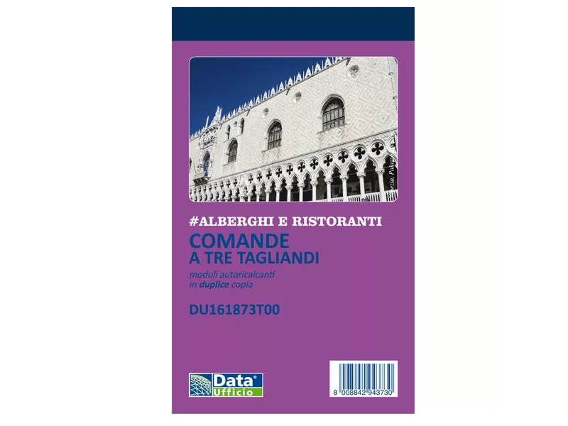 Blocco Comande a 3 Tagliandi Data Ufficio - 25/25 Copie Autoricalcanti - 16,8x10 cm - DU161873T00 (Conf. 10)