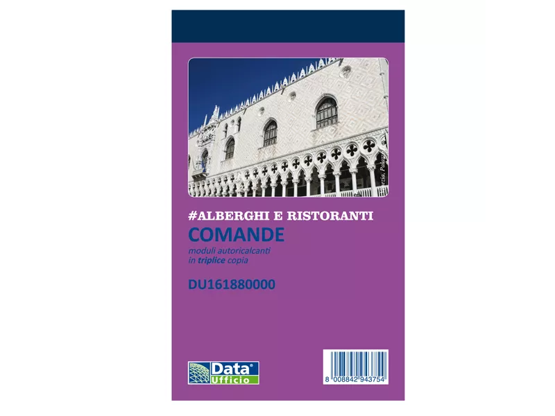 Blocco Comande Data Ufficio - 25/25/25 Copie Autoricalcanti - 16,8x10 cm - DU161880000 (Conf. 5)