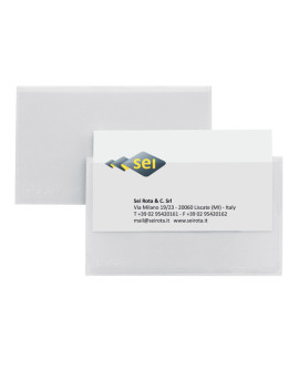 Portabiglietti da Visita Adesivi Eticard T Sei Rota - 5,5x9 cm - 318103 (Trasparente Conf. 10)