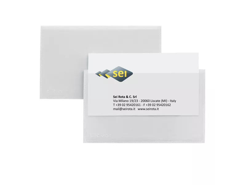 Portabiglietti da Visita Adesivi Eticard T Sei Rota - 5,5x9 cm - 318103 (Trasparente Conf. 10)