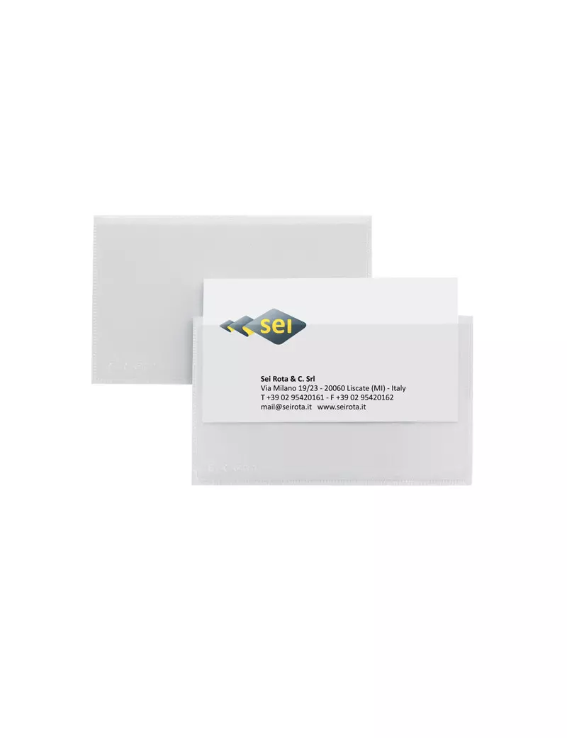Portabiglietti da Visita Adesivi Eticard T Sei Rota - 5,5x9 cm - 318103 (Trasparente Conf. 10)