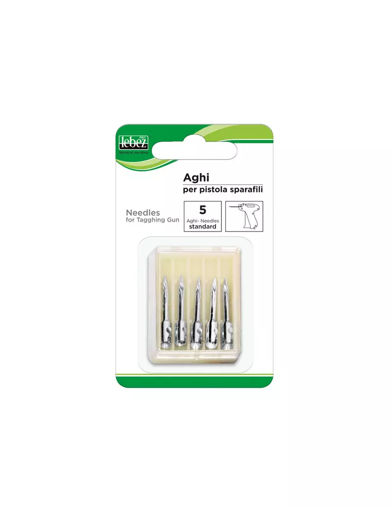 Aghi di Ricambio per Pistola Sparafili 5206 Lebez - 5262B (Argento Conf. 5) Aghi di Ricambio per Pistola Sparafili 5206 Lebez - 5262B (Argento Conf. 5)