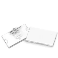 Portabadge con Clip e Spilla Lebez - 6,5x3 cm - 31-080 (Trasparente Conf. 24)