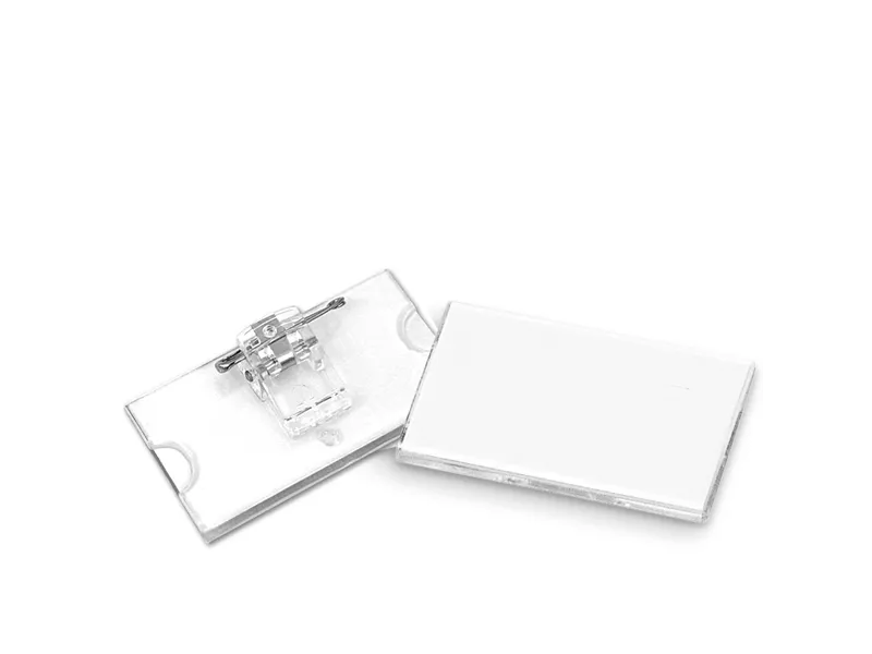 Portabadge con Clip e Spilla Lebez - 6,5x3 cm - 31-080 (Trasparente Conf. 24)
