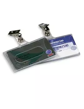 Portabadge Semirigido con Clip Lebez - 9x5,6 cm - 31-070 (Trasparente Conf. 50)