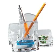 Portapenne con Portacancelleria Lebez - 15x10x9 cm - 1684 (Trasparente)