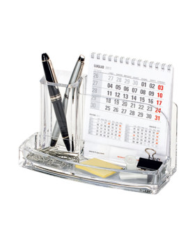Portatutto da Scrivania Lebez - 20x12x10 cm - 1685 (Trasparente)