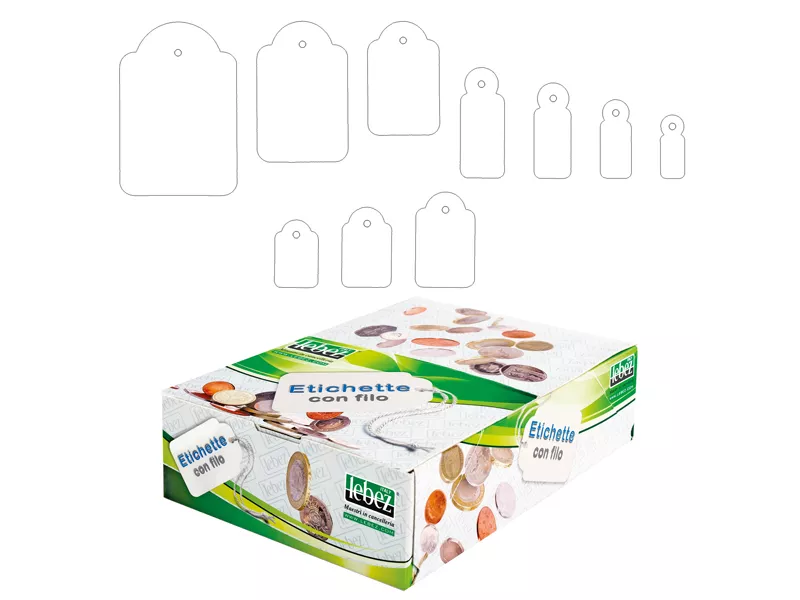 Etichette con Filo per Prezzatrice Lebez - 11x29 mm - A385 (Bianco Conf. 1000)