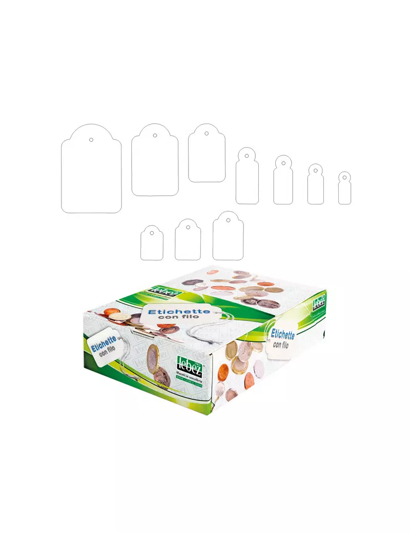 Etichette con Filo per Prezzatrice Lebez - 13x20 mm - A387 (Bianco Conf. 1000) Etichette con Filo per Prezzatrice Lebez - 13x20 mm - A387 (Bianco Conf. 1000)