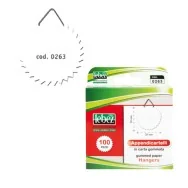 Gancetto Appendicartello Lebez - 2 cm - Carta Gommata - 0263 (Bianco Conf. 100)