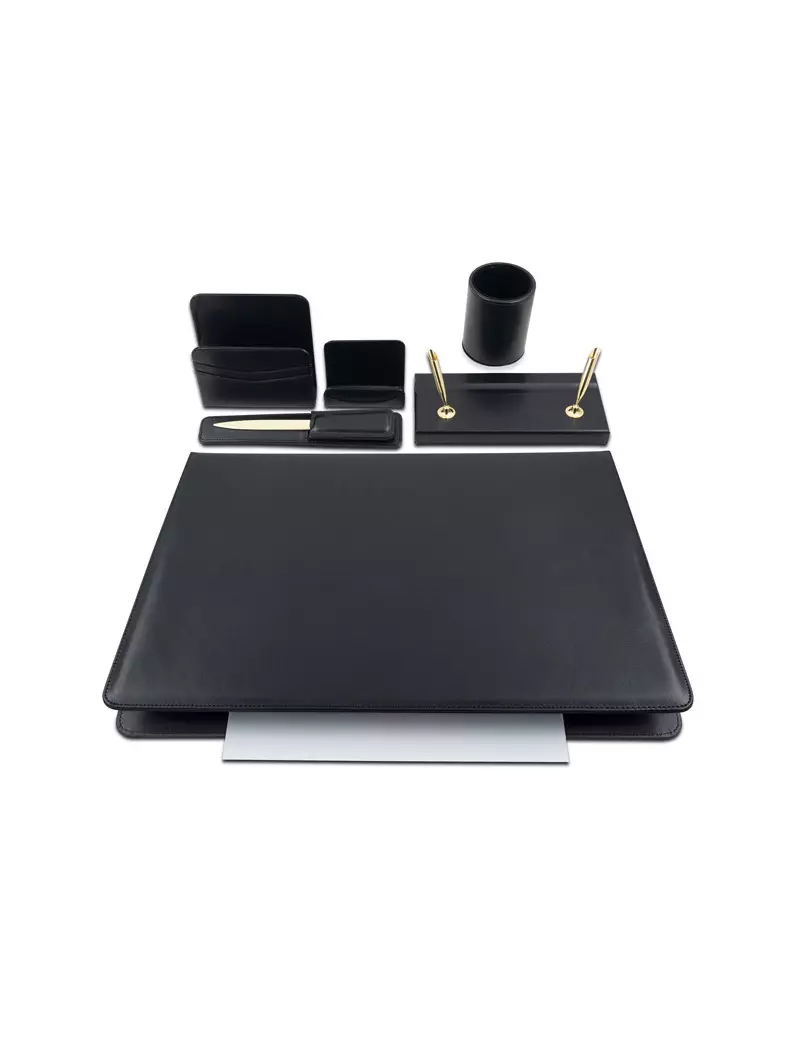 Servizio Scrittoio Classic City Time - Similpelle - 6 Accessori - 121-N (Nero) Servizio Scrittoio Classic City Time - Similpelle - 6 Accessori - 121-N (Nero)