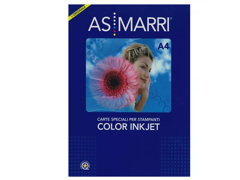 Carta Fotografica Color Inkjet AS Marri - A4 - 180 g - Lucida - 8103 (Bianco Conf. 50)