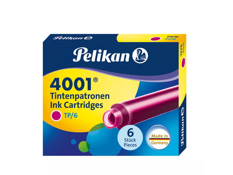 Cartucce per Stilografica 4001 TP/6 Pelikan - 0ATN34 (Rosa Conf. 6) Cartucce per Stilografica 4001 TP/6 Pelikan - 0ATN34 (Rosa Conf. 6)