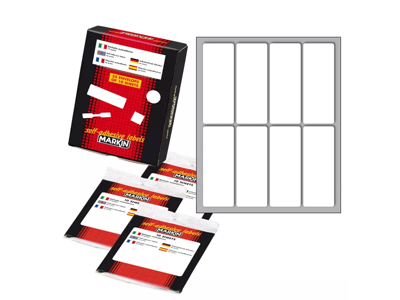 Etichette Adesive Markin - A4 - 70x27 mm - X11045 (Bianco Conf. 25)