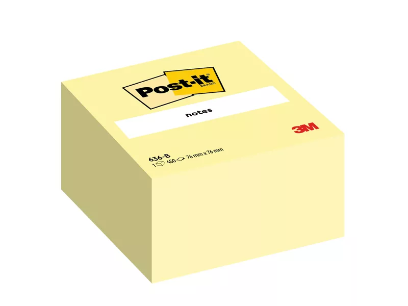 Cubo Post-it Note 636-B 3M - 76x76 mm - 7100172238 (Giallo Canary)