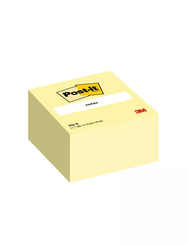 Cubo Post-it Note 636-B 3M - 76x76 mm - 7100172238 (Giallo Canary)