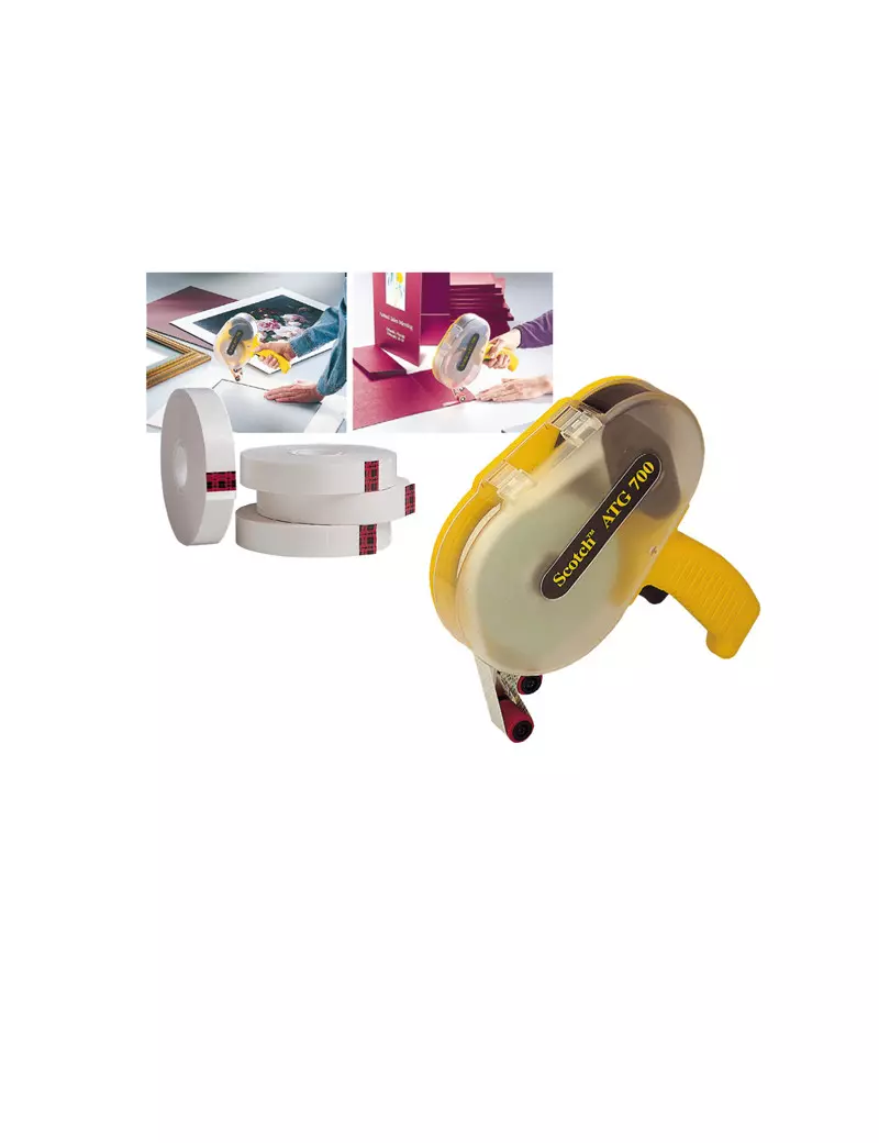 Dispenser per Nastro Biadesivo ATG Scotch 3M - 1870 (Giallo e Trasparente) Dispenser per Nastro Biadesivo ATG Scotch 3M - 1870 (Giallo e Trasparente)