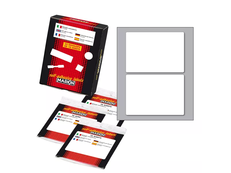 Etichette Adesive Markin - A4 - 95x66 mm - X10050 (Bianco Conf. 25)