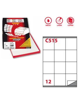 Etichette Adesive Markin - A4 - 70x72 mm - X210C515 (Bianco Conf. 100)