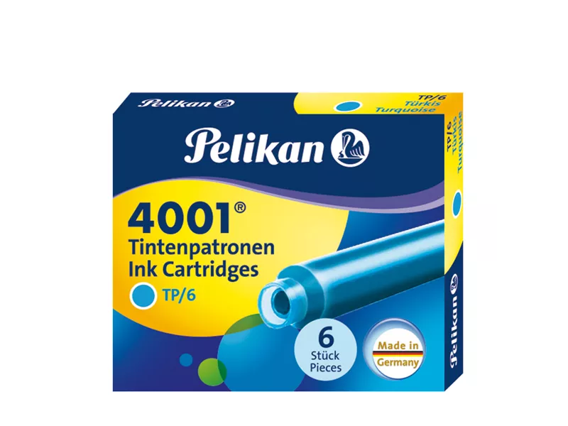 Cartucce per Stilografica 4001 TP/6 Pelikan - 301705 (Turchese Conf. 6)
