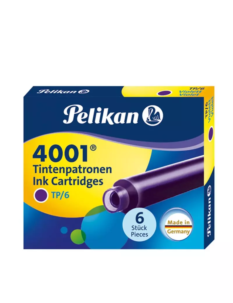 Cartucce per Stilografica 4001 TP/6 Pelikan - 301697 (Viola Conf. 6) Cartucce per Stilografica 4001 TP/6 Pelikan - 301697 (Viola Conf. 6)