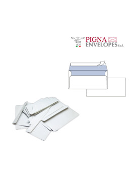 Buste Commerciali Silver 90 Pigna - 11x23 cm - Taglio Dritto con Strip - Senza Finestra - 90 g - 0170569AM (Bianco Conf. 500)