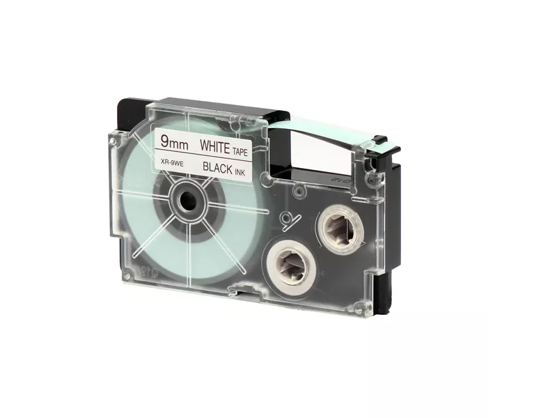 Nastro Originale Casio XR-9WE1 - 9 mm x 8 m - XR-9WE1-W-DJ (Nero su Bianco)