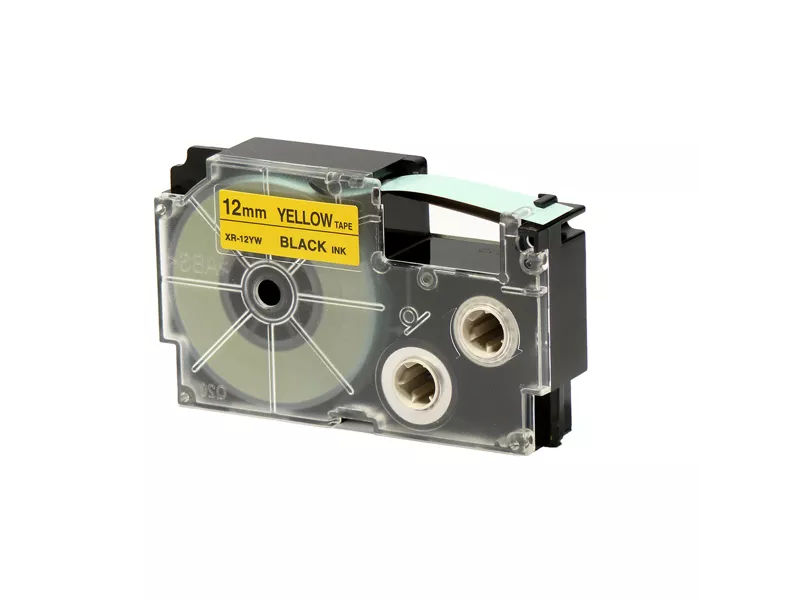Nastro Originale Casio XR-12YW1 - 12 mm x 8 m - XR-12YW1-W-DJ (Nero su Giallo)