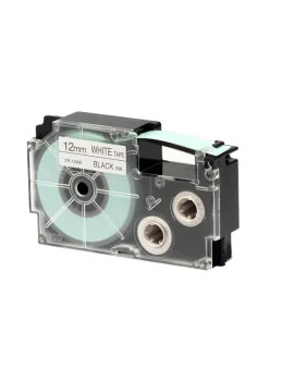Nastro Originale Casio XR-12YW1 - 12 mm x 8 m - XR-12W1E-W-DJ (Nero su Bianco)