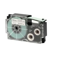 Nastro Originale Casio XR-12X1 - 12 mm x 8 m - XR-12X1-W-DJ (Nero su Trasparente)
