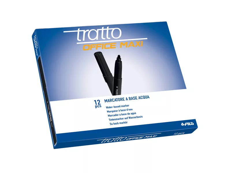 Pennarelli Tratto Office Maxi Fila - 0,8-2,00 mm - 731603 (NEro Conf. 12)