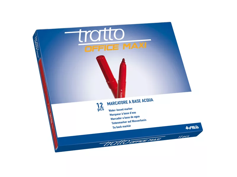 Pennarelli Tratto Office Maxi Fila - 0,8-2,00 mm - 731602 (Rosso Conf. 12)