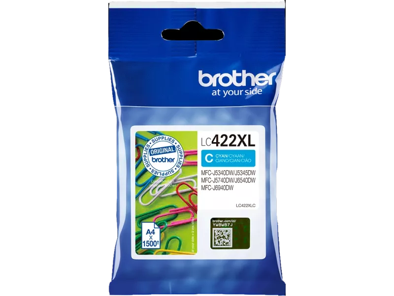 Cartuccia Originale Brother LC-422XLC (Ciano 1500 pagine)