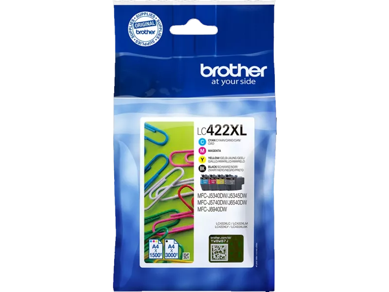 Multipack Cartucce Originali Brother LC-422XLVAL (Nero e Colori XL 7500 pagine)