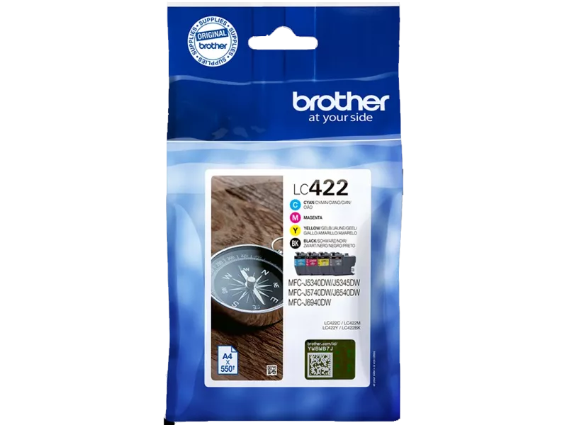 Multipack Cartucce Originali Brother LC-422VAL (Nero e Colori 2200 pagine)