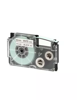 Nastro Originale Casio XR-6WE1 - 6 mm x 8 m - XR-6WE1-W-DJ (Nero su Bianco)