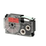 Nastro Originale Casio XR-12RD1 - 12 mm x 8 m - XR-12RD1-W-DJ (Nero su Rosso)