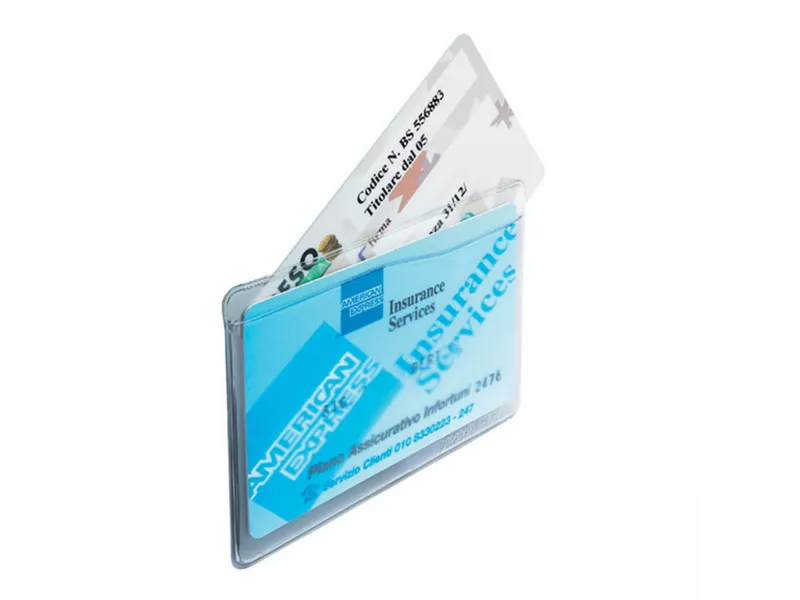 Porta Cards Favorit - 2 Tasche - 9,5x6,5 cm - 100500082 (Trasparente Conf. 50)