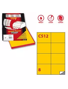 Etichette Adesive Markin - A4 - 105x74 mm - X210C512G (Giallo Conf. 100)