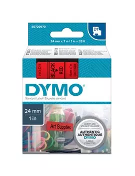 Nastro Originale Dymo S0720970 - 53717 - 24 mm x 7 m (Nero su Rosso)