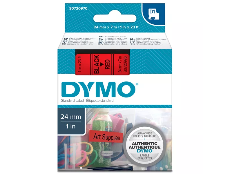 Nastro Originale Dymo S0720970 - 53717 - 24 mm x 7 m (Nero su Rosso)