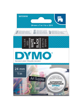 Nastro Originale Dymo S0721010 - 53721 - 24 mm x 7 m (Bianco su Nero)