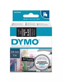 Nastro Originale Dymo S0721010 - 53721 - 24 mm x 7 m (Bianco su Nero)